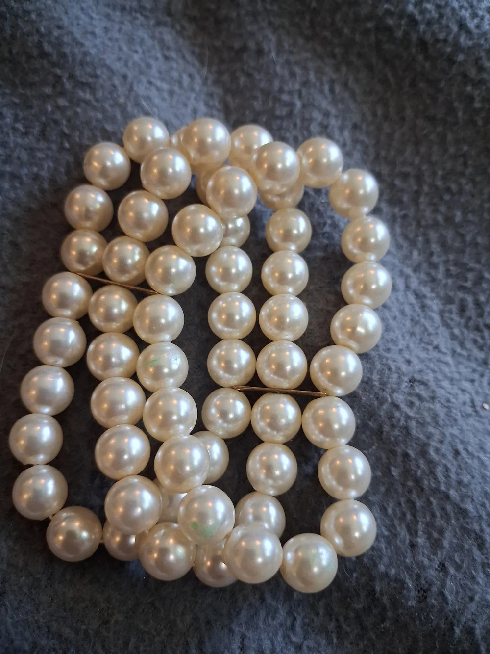 Classic Ivory Faux  Pearl Stretch Bracelet Trio - Women Jewelry